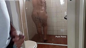 Spying on Stepmom's Open-Door Latina Shower Tease