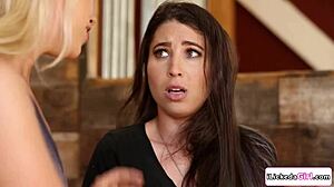 brunette licks hairy bff pussy to outdoor lesbian orgasm