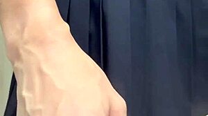 prim schoolgirl uniform hides pierced clit panties and anal plug training