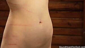 Horny Blonde Dom Lesbian Madame Undresses Tight Slaves for Licking