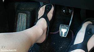 pumping hard in sexy birkenstocks close up