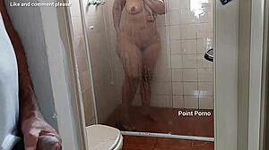 Spying on Stepmom's Open-Door Latina Shower Tease