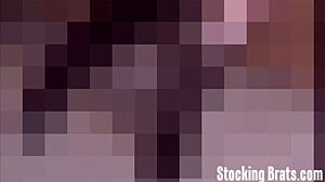 Fishnet Foot Sucking Frenzy Unleashed!