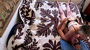 Wife Fucks Husband Bareback on Hawaiian Quilt Missionary Style