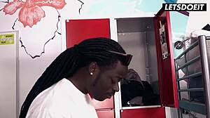 Eveline Dellai craves huge black cock anal in horny hostel