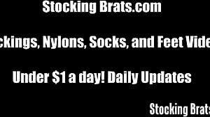 Fishnet Foot Sucking Frenzy Unleashed!