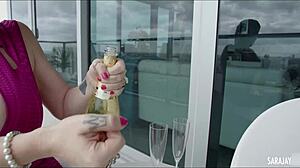 Porsha Carrera Sucks While Sara Jay Kisses in Lesbian Toy Squirt Fest