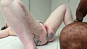 Pregnant wife calls cuck to shave her hairy pussy in shower