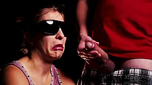 blind girl taste my friend's hot cum surprise?