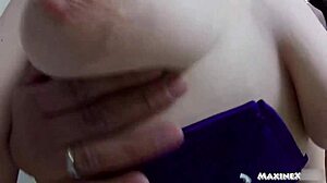 Lesbo POV: Lily Cade bends Maxine X's big ass over wet?