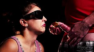 blind girl taste my friend's hot cum surprise?