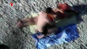 WOW! Busty cougar milf rides young stud's cock on public beach!