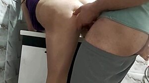 yo check me fuckin' my arab gf's shaved pussy in the toilet restroom