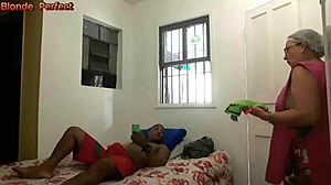 son's gamer friend spies shower fucks milf upstairs