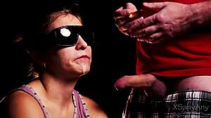 blind girl taste my friend's hot cum surprise?