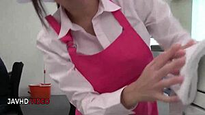 chihiro akino's office lady blowjob ends in creampie