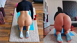 oh man, my naughty naked yoga ass spreads got me racing