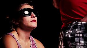 blind girl taste my friend's hot cum surprise?