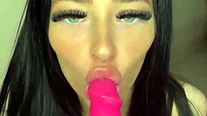 hey watch this petite amateur teen masturbate solo with dildo pov