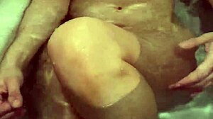 Married japanese housewife bathes her beautiful breasts before lewd sex