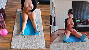 oh man, my naughty naked yoga ass spreads got me racing