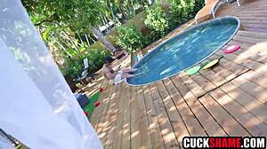 wife cucks husband fucking hot friend ellie tay outdoor