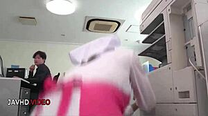 chihiro akino's office lady blowjob ends in creampie