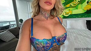 tatted blonde stephanie love throat fucked and pussy pounded by jmac