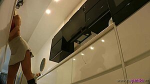 This big boobs blonde housewife skips panties in her kitchen at home you know