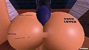 gloryhole bitch takes monster cock pounding till big tits shake