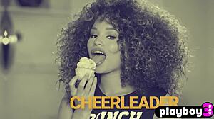 Petite Ebony Milf Strips Big Tits Naked Posing Hot for Playboy