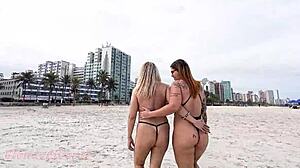 prostitute flaunts pussy and ass on beach with hot friend trailer