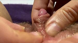 big clit quivers to orgasm closeup