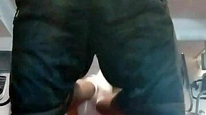 Skinny athletic black teacher works out in dorm homemade