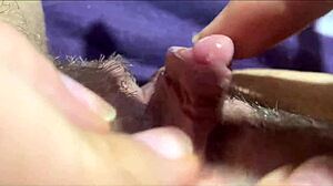 big clit quivers to orgasm closeup