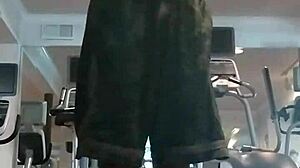 Skinny athletic black teacher works out in dorm homemade