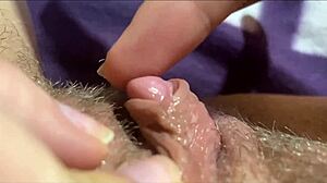 big clit quivers to orgasm closeup