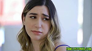 stepmom karen fisher licks monster cock with college stepsiblings in 3some