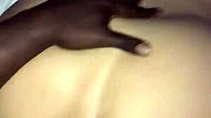 that fat puta spreads her pussy wide for the black dude