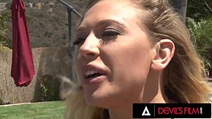 Abella Danger Gangbanged Hard by Four Lesbians Using Strap-Ons for Rough Pussy Rimjobs