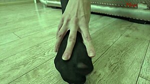 Skinny Brunette Milf Helena Fucked Hard in Black Nylon Pantyhose with Small Tits Bouncing