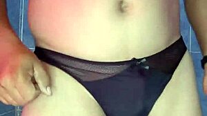 Sexy Mexican Model Dances in Satin Thong Bra Panties Pantyhose Tease