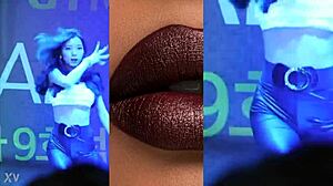 dancing china girl shakes leather pants teasingly?