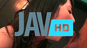 Nozomi Koizumi's intense blowjob ends in explosive facial cumshot close-up?