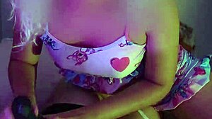 petite brazilian cutie handjobs cock over her tight shorts