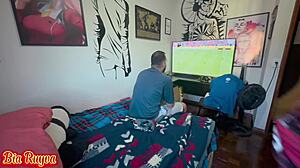 Flamenguista bent over taking Bayer's monster cock live intriguing twist