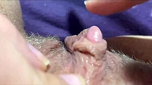 big clit quivers to orgasm closeup