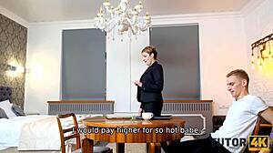 tutor4k. short-haired teacher gets nailed missionary by horny russian stud