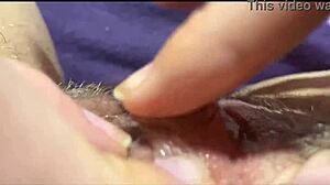 big clit quivers to orgasm closeup