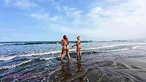 prostitute flaunts pussy and ass on beach with hot friend trailer